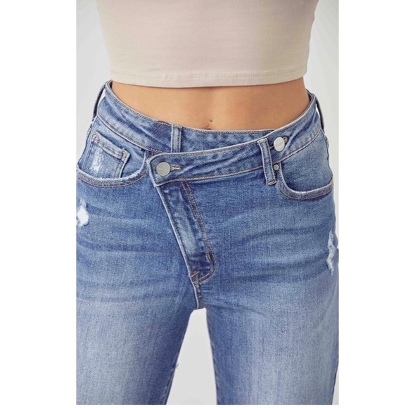 NEW Risen Los Angeles High-Rise Crossover Tapered Denim Jeans RDP5060 Size 15/32 - Picture 6 of 16